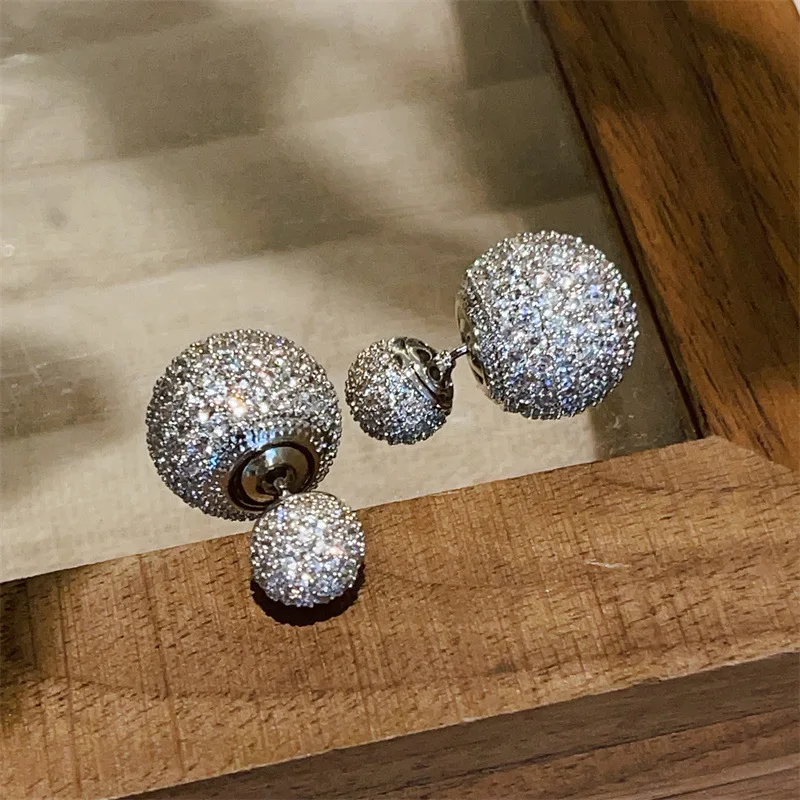 Women Zircon Balls Mostly Bubble Studs Earrings 2024