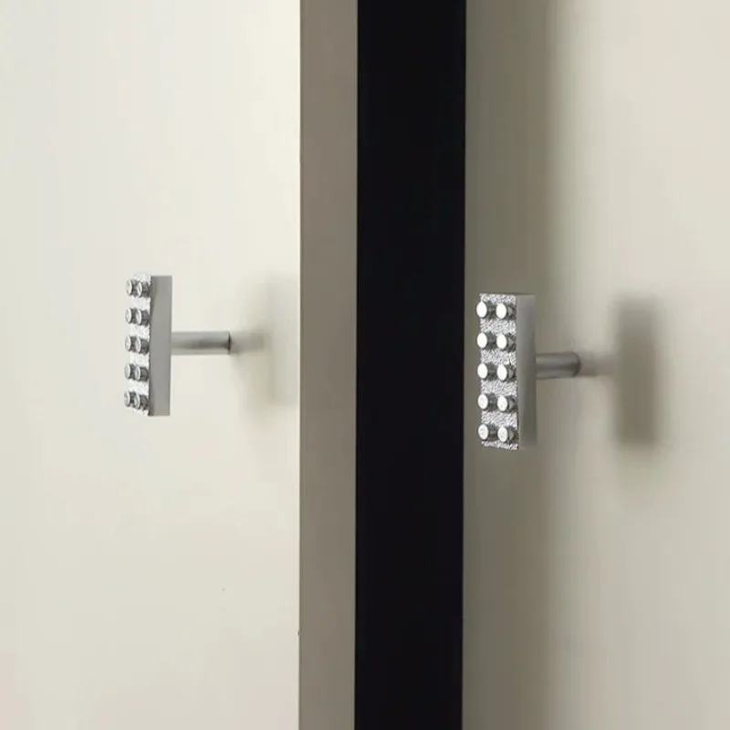 Creative building block cupboard handle children's room silver gold wardrobe drawer cupboard