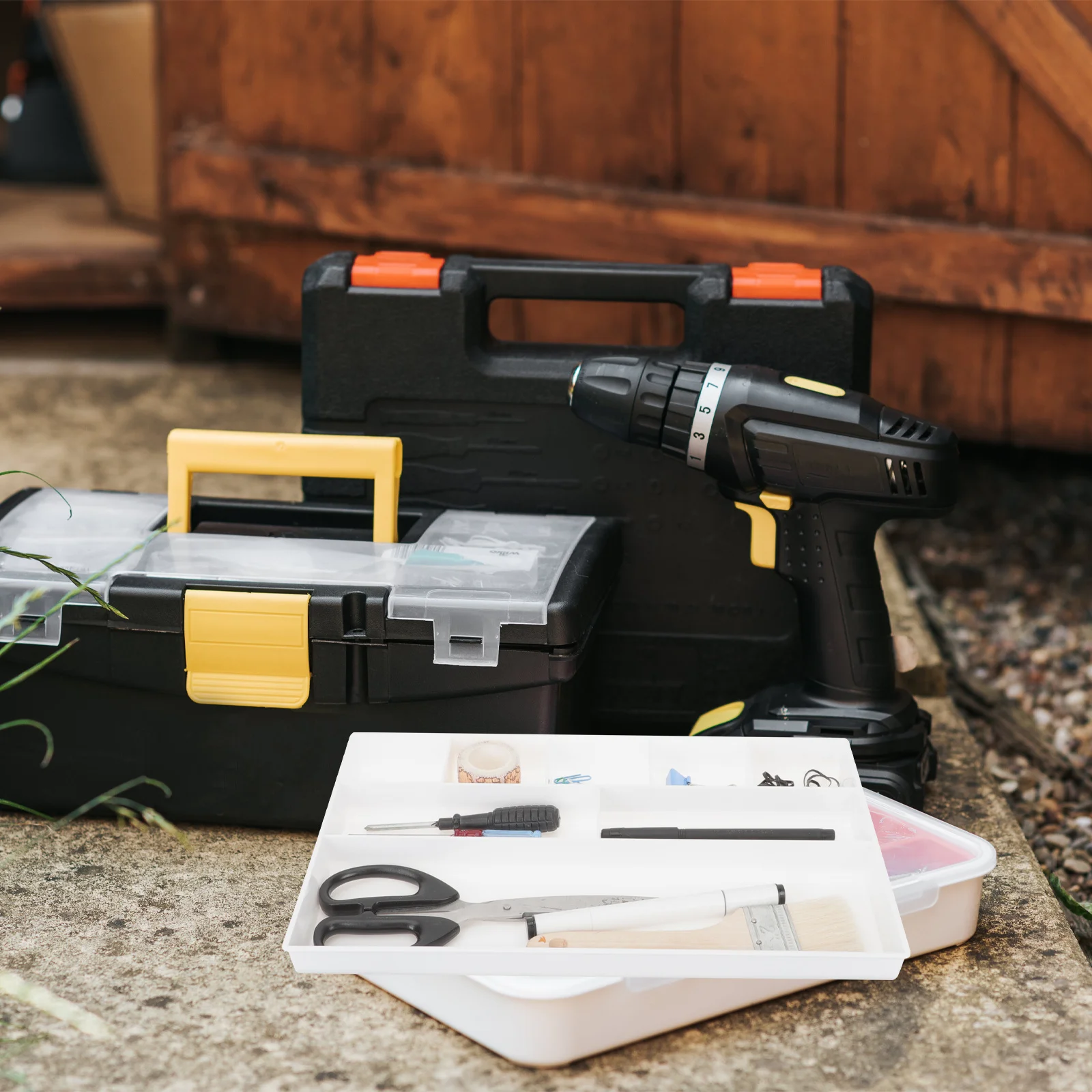 Office Drawer Organizer Rectangle Plastic Desktop Storage Box Multi Grids Pen Holder For Desk Vanity Kitchen Bedroom