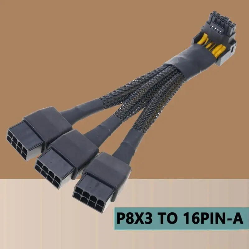 

PCIe5.0 Extension Cable 16Pin Right Angled Connector 16Pin Male to 3X8Pin Female