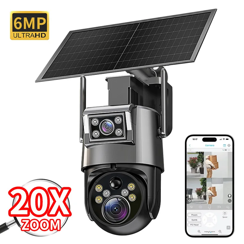 UBOX 20X زووم بصري 4G بطاقة Sim WIFI Dual Len كاميرات لاسلكية تعمل بالطاقة الشمسية CCTV PTZ كاميرا IP للشبكة الخارجية #4
