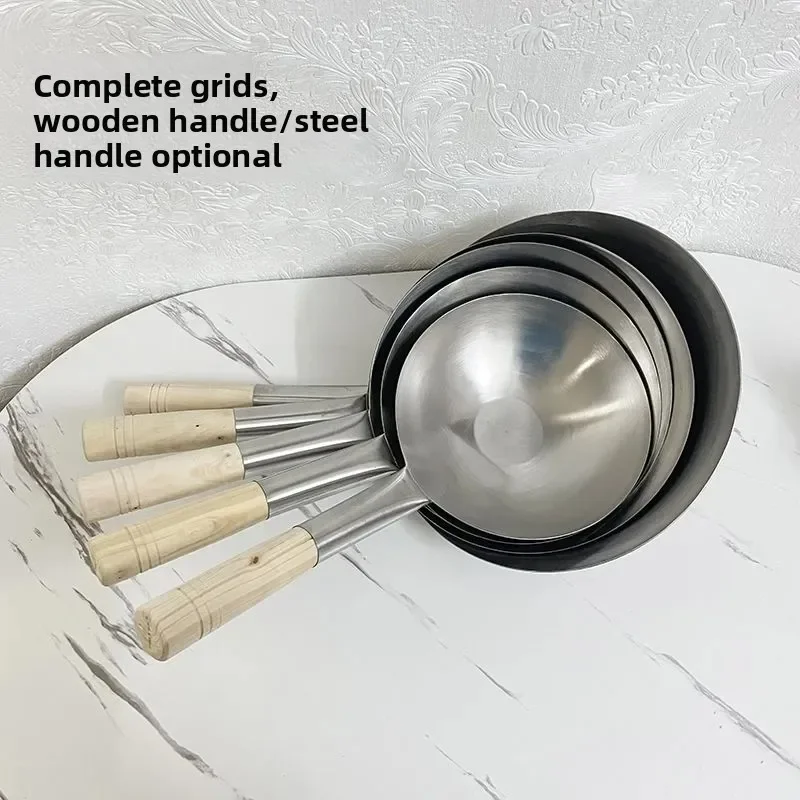 Толстый сетчатый фильтр из нержавеющей стали, дуршлаг вок, деревянная ручка, посуда, сито для масла, муки, дуршлаг, кухонная пароварка вок
