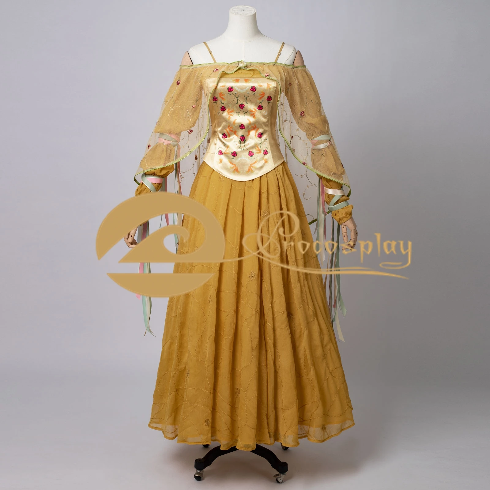 

Padme Cosplay Amidala Costume Episode II Yellow Outfit Women Dress for Halloween Party