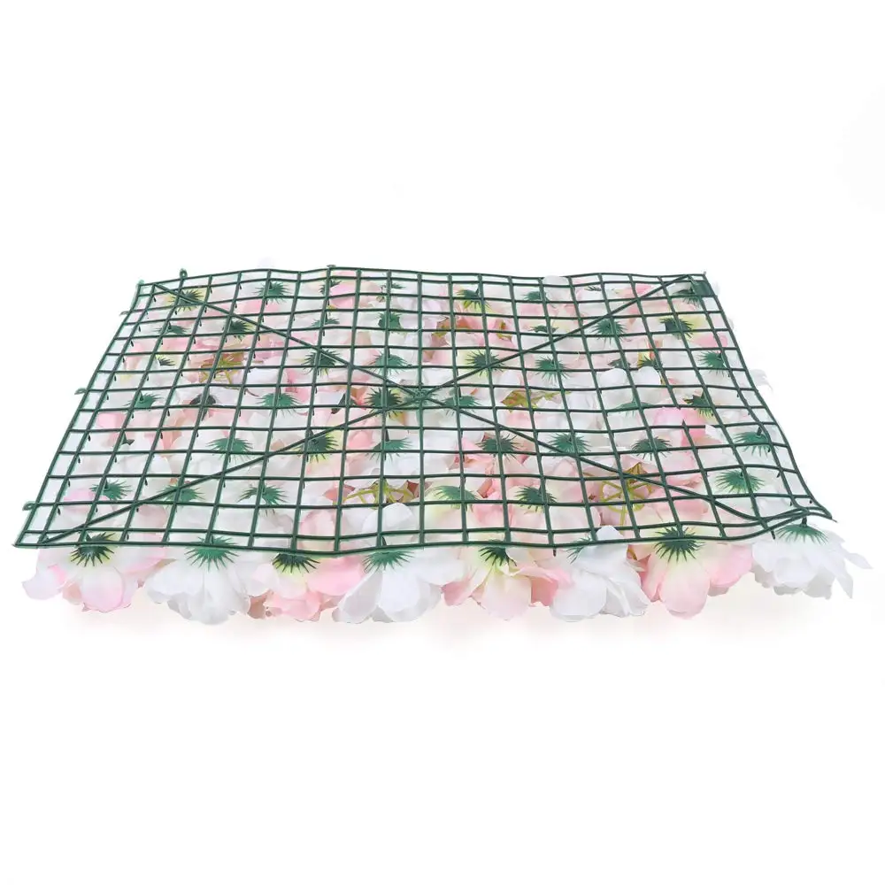 Loyalheartdy 8 pacotes de painéis de parede de flores artificiais 24 "x 16" rosa claro e branco falso hortênsia e rosa cenário de flores artificiais