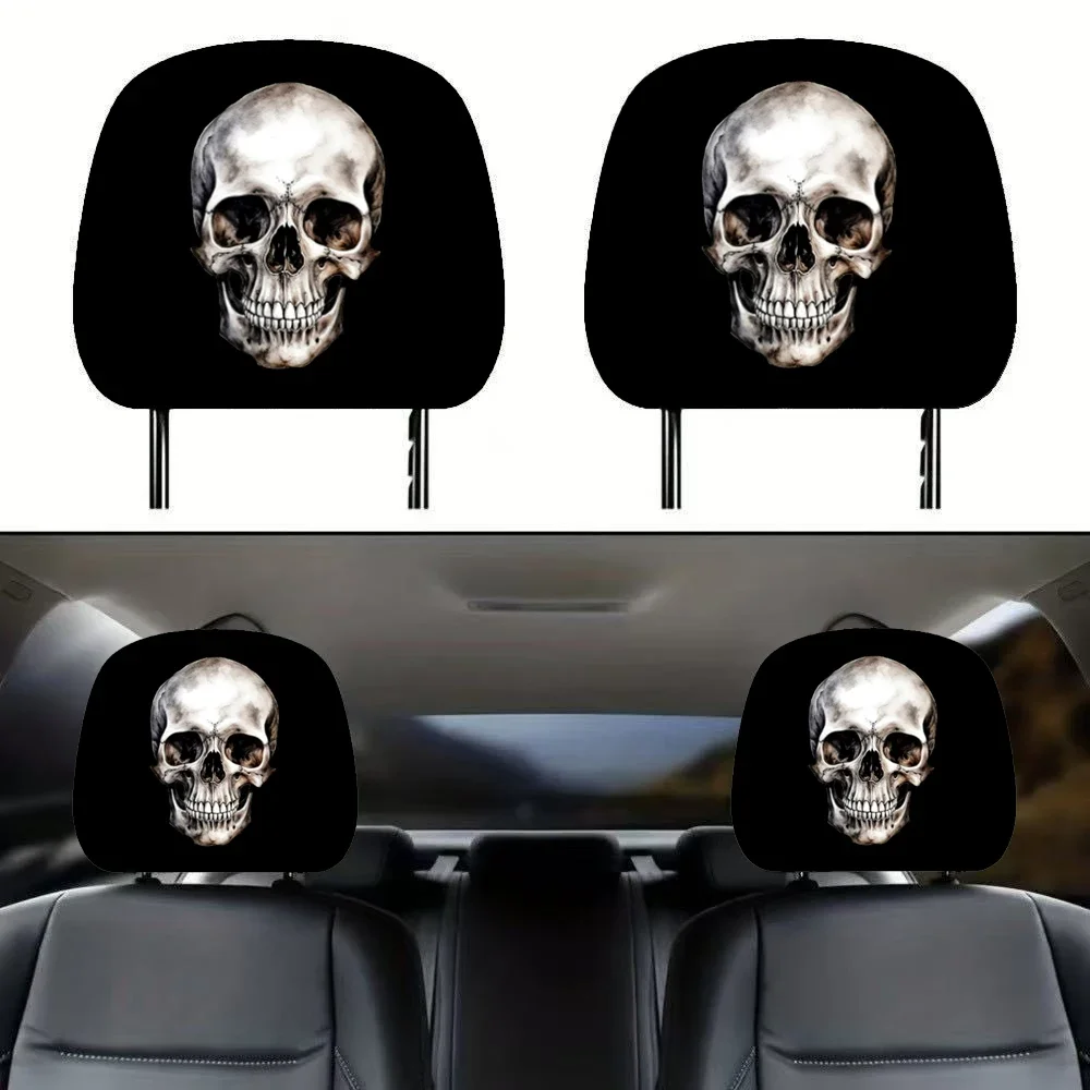 2pcs Car Seat Cushion Headrest Cover Black Synthetic Fiber in Different Styles Mature and Stable
