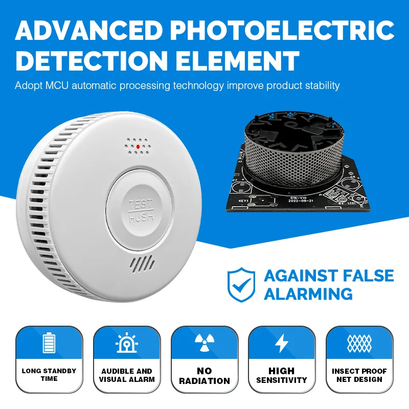 Independent Operation Stand Battery Powered Outdoor Alarm Siren Smoke Detector With Home Safety