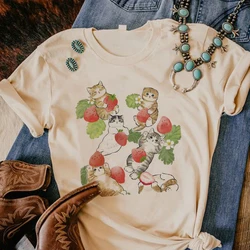 Strawberry Tee women summer anime comic t shirt girl streetwear Japanese clothes