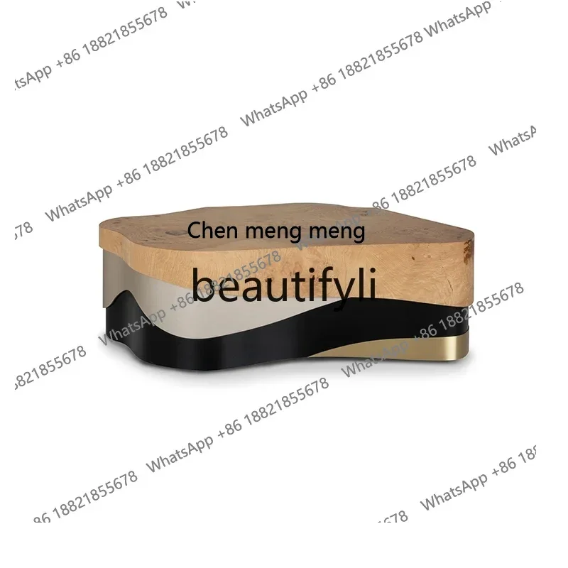 

New arrive Wabi **** Wind Home Furniture/Small Apartment Household Solid Wood Metal Special-shaped Large Coffee Table