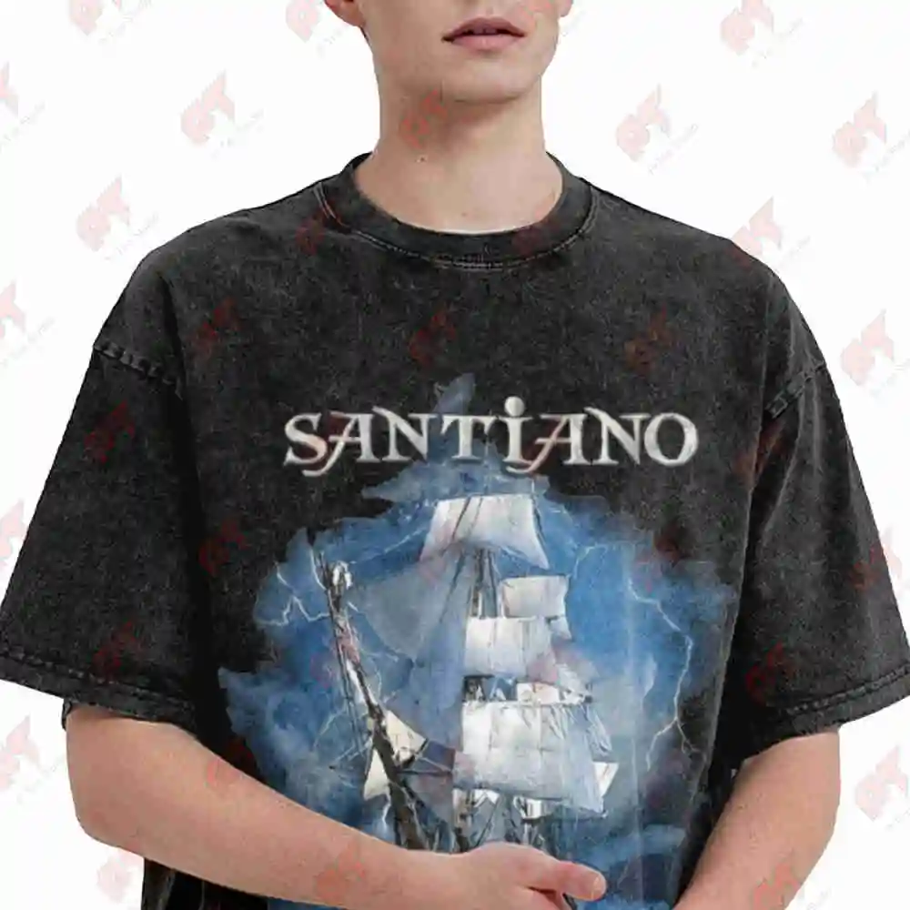 San Tiano Anime Vintage Washed Tee Pure Cotton T-Shirt