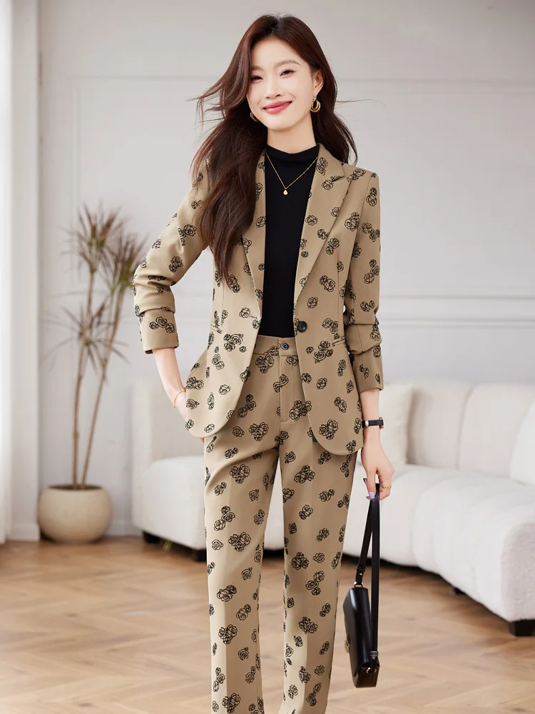 Formal Blazer for Women, Business Suits, Autumn and Winter Work Wear, Jackets and Pants, Quality Office Uniform 2-Piece