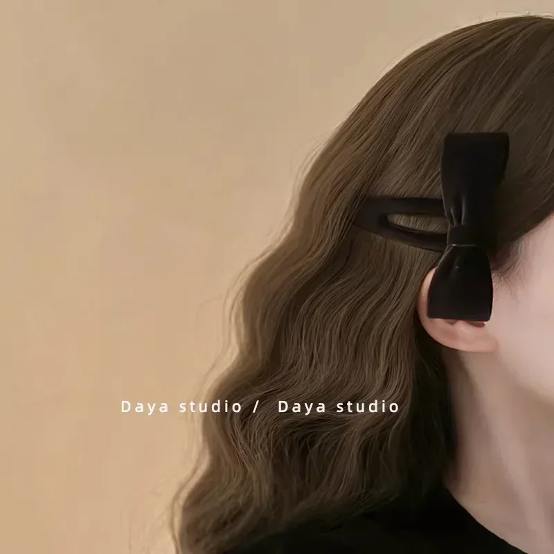 جديد النبيذ الأحمر Bowknot BB كليب الحد الأدنى جديد المشابك الخريف الشتاء الجانب كليب جديد بانج كليب اقتصاص دبوس الشعر المشابك غطاء الرأس