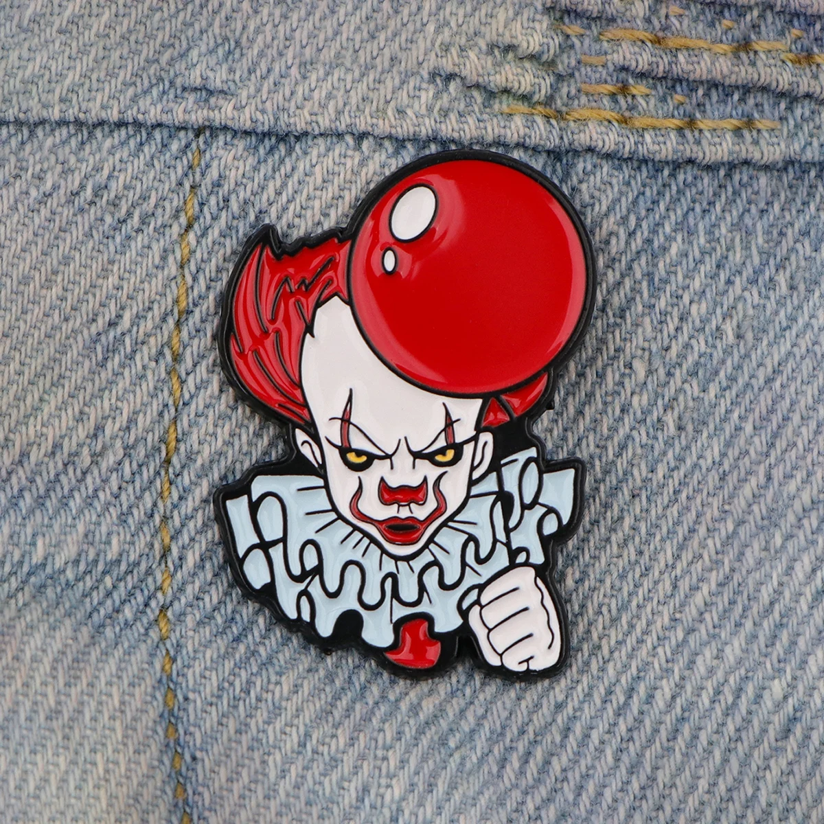 

Terror Clown Enamel Pin Lapel Pins Badges on Backpack Women's Brooch Clothes Jewelry Fashion Halloween Accessories Gift