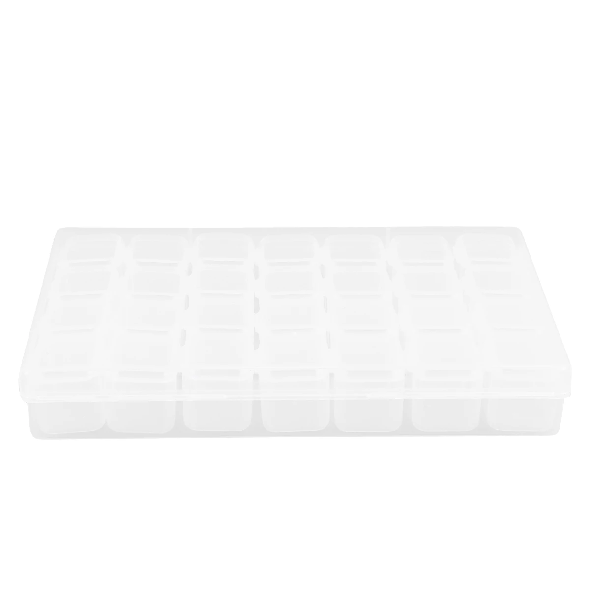 

2Pcs Storage Box 28 Grids Clear PP Beads Earrings Organizer Nail Container Lightweight Compact Household