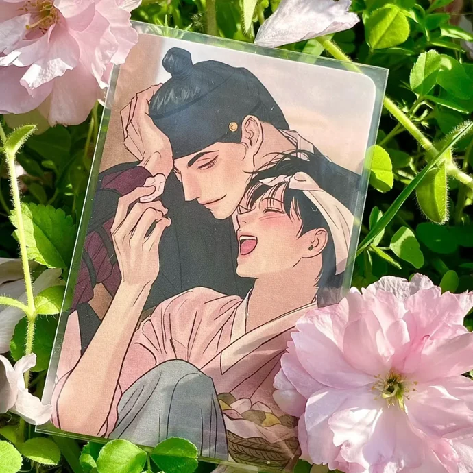 2024 4Pcs/2Set Lezhin Comic Hot Korean BL Manhwa Painter of the Night/야화첩 Seungho Na-kyum Couple Photo Card