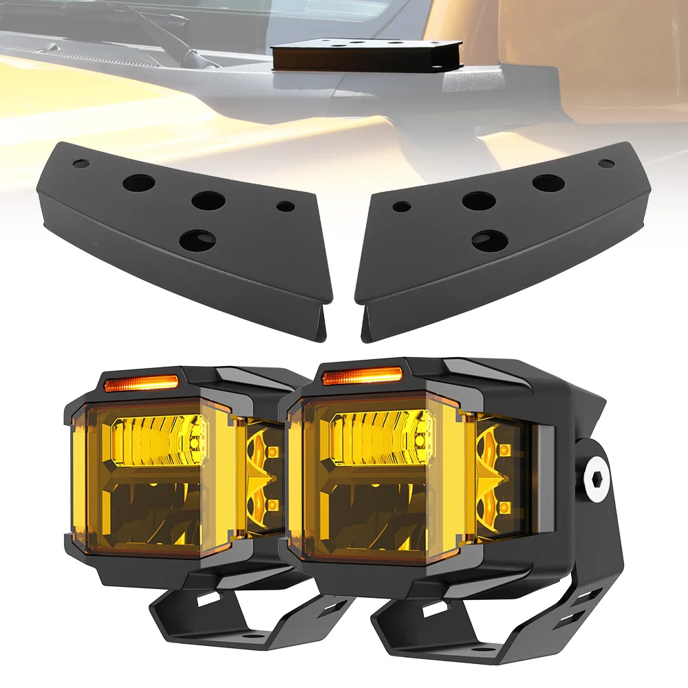 

Hot selling:Super Bright Aux Spot Fog Light 3inch Yellow 3 Inch Led Light Pods with Side Shooter for Bronco UTV 4X4 Trucks