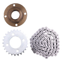 25T Sprocket Teethless Flywheel 76 Links 420 Chain Set for Mini Bike Go Kart ATV Off Road Vehicle Sprocket Flywheel Chain Set