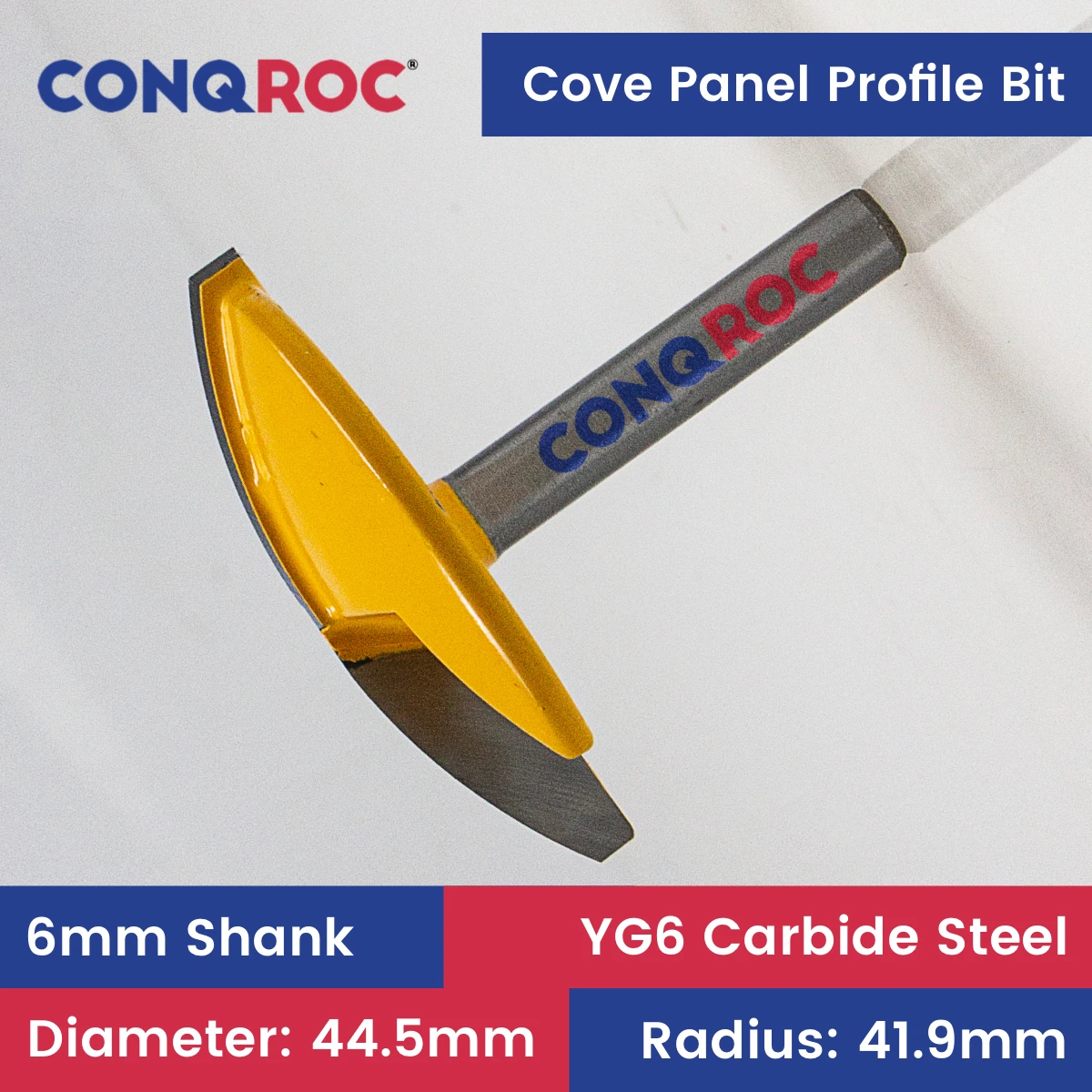 6mm Shank Cove Panel Profile Router Bit Diameter-44.5mm Radius-41.9mm Cutting Length-11.1mm Woodworking Milling Cutter