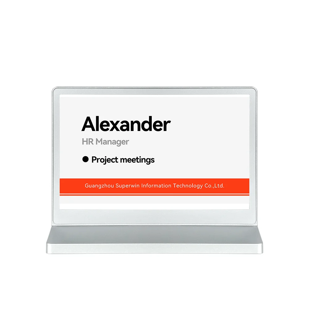 Double Side Electronic Display 7.5'' Meeting Table Name Signs Digital Display Intelligent Conference Electronic Table Name Card