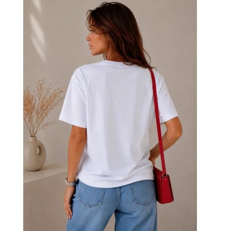 2026 Summer Women's T-shirts Cotton Fashion Lip Pattern Print Tops Commute Date Tops Cost-effective Short Sleeve T-shirt 