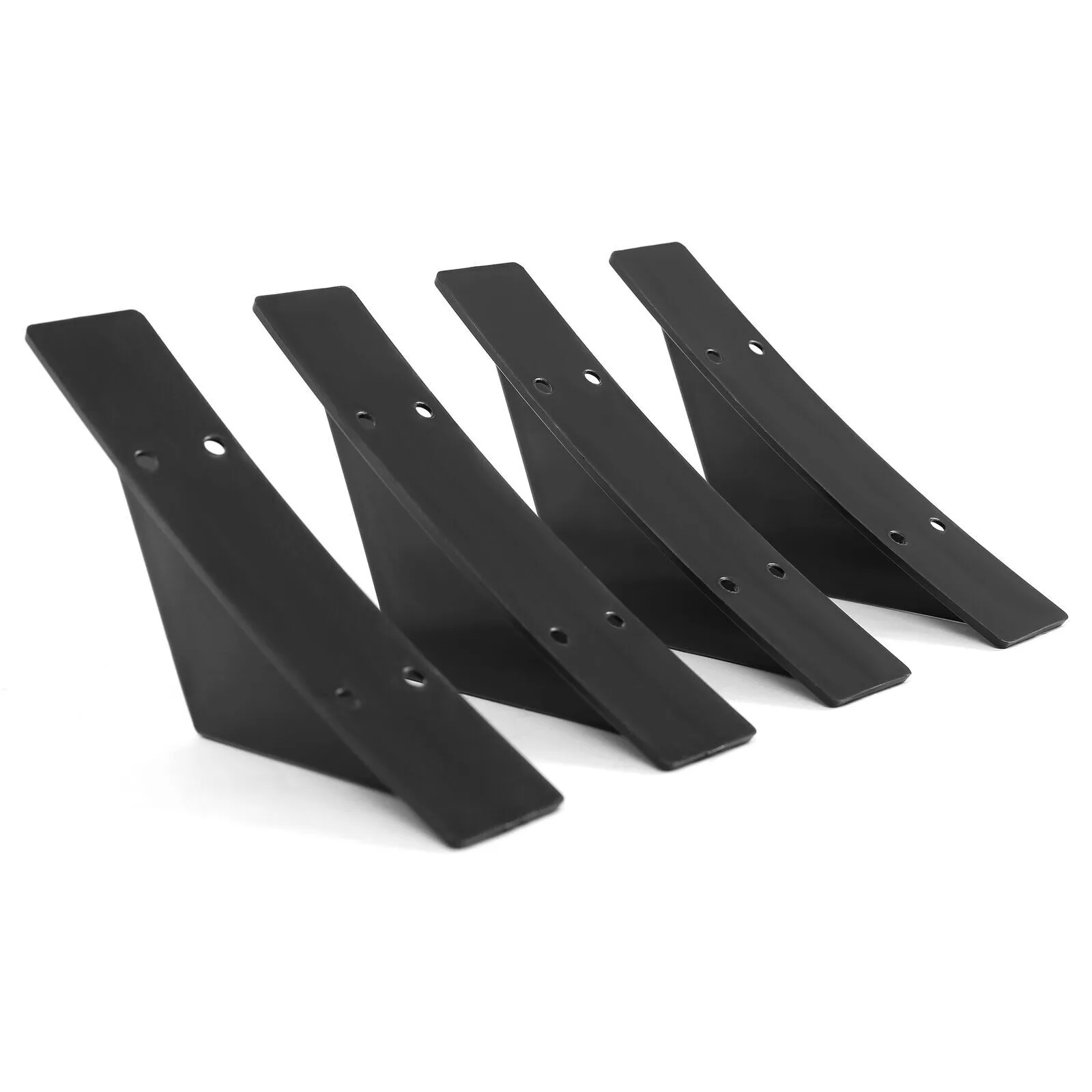 4 PCS Universal Rear Bumper Diffuser Shark Fin Spoiler Lip Splitter Glossy Black view 5