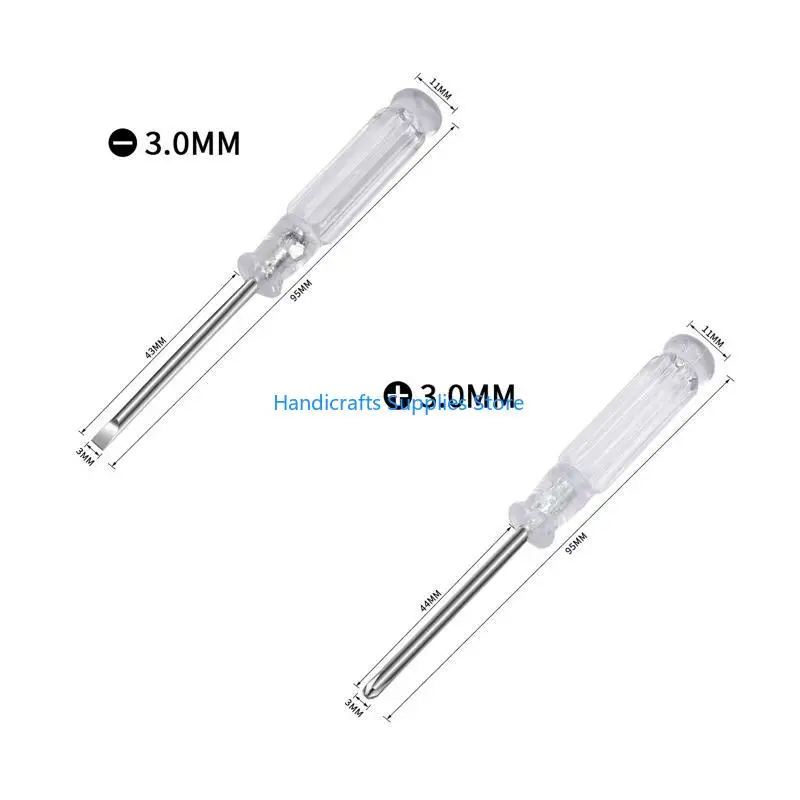 R1WA Small Mini Screwdriver with Transparent Handle Anti-skid Home Appliance Repair