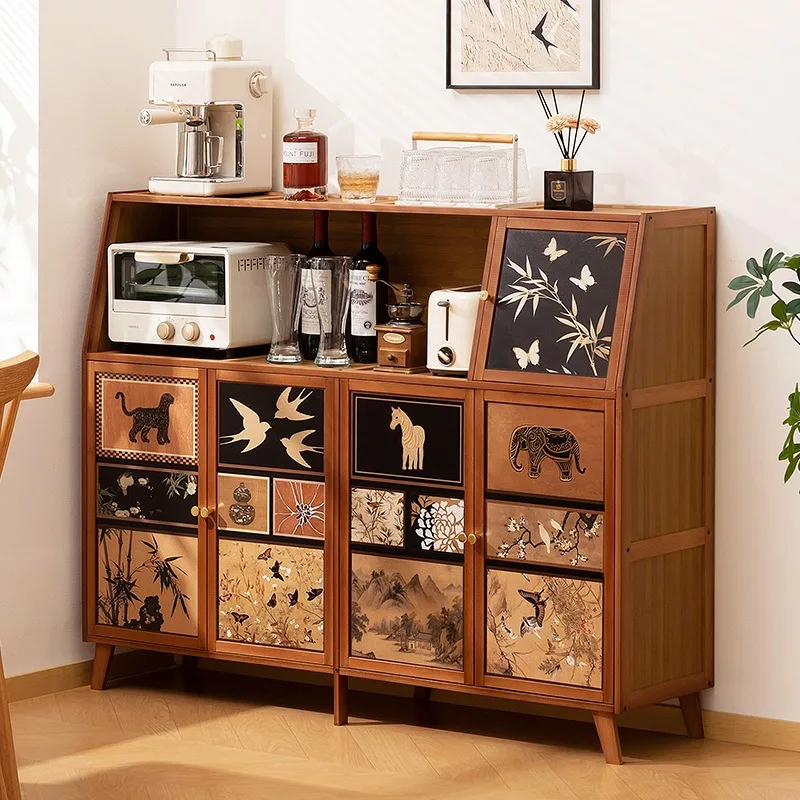 

Многофункциональная кухонная полка, средний антикварный шкаф для хранения, напольный шкаф для специй, большой вместимости, многоуровневая система хранения