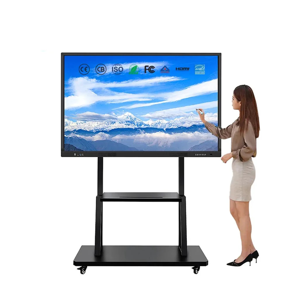 

75-Inch Educational Smart Screen Board: Portable Interactive Whiteboard for Teaching & Learning