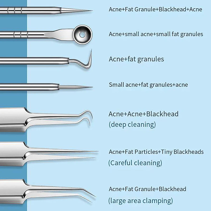 Brufoli a cellule Ultra-fini pinzette a Clip in acciaio inossidabile per punti neri salone di bellezza strumento per ago per l'acne con artefatto di chiusura raschiante speciale