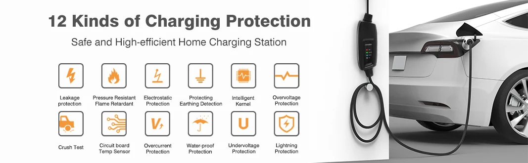 16A ev charger type 1 and 5-15 plug electric car charger 3.6KW portable ev charging mode 2 ev connections