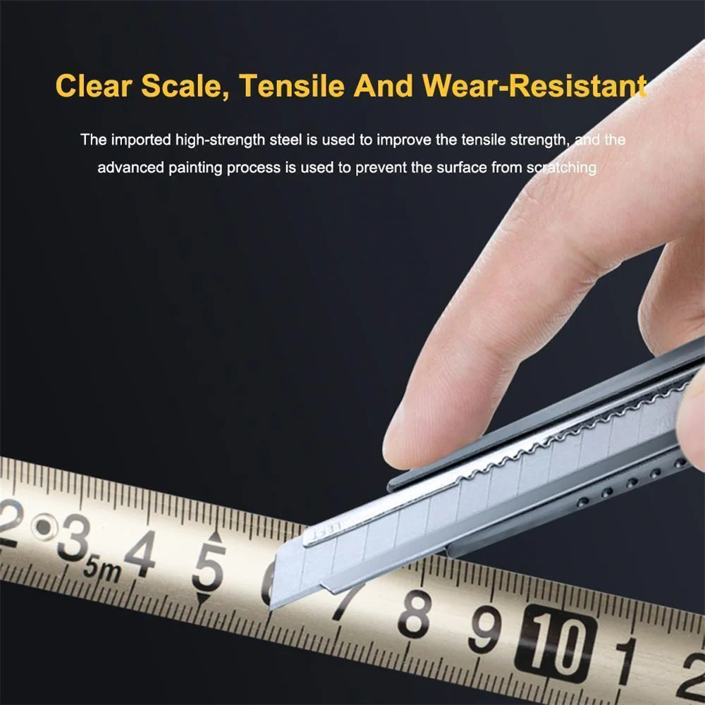 Thickened Hardened Steel Ruler Roll Abrasion Resistant High Precision Hollowing Cut Resistant Waterproof Tape Measure Wholesale