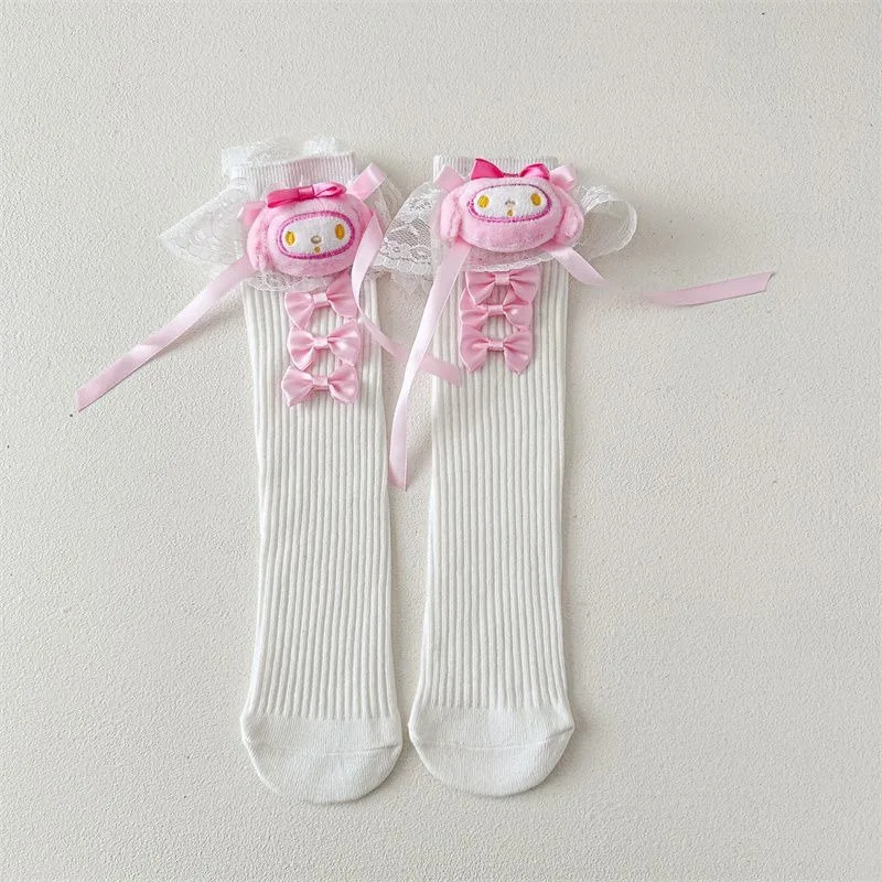 Kuromi Hello Kitty Anime Kawaii Sanrio enfants chaussettes décontractées mignon dessin animé belle poupée pendentif bas bébé cadeaux jouets