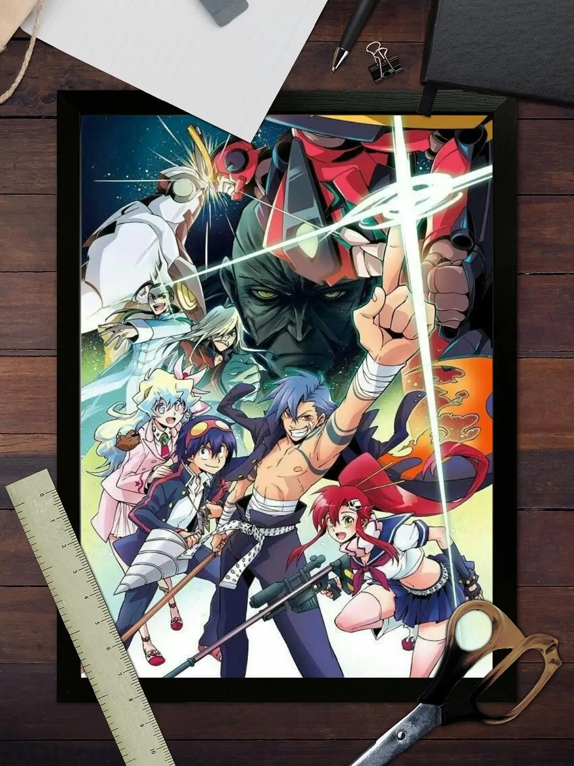 Póster de tengen toppa gurren lagann, impresiones artísticas de pared, pintura en lienzo, póster para decoración del hogar moderna para sala de estar familiar