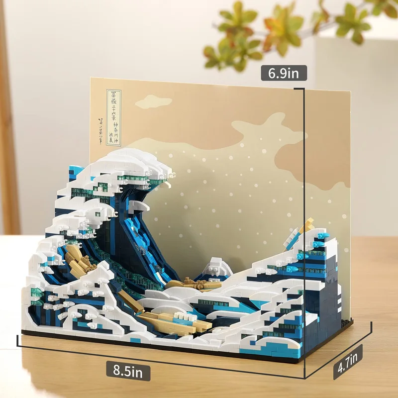 Vincent Van Gogh The Starry Night Painting Building Blocks 3D Art Assembling Microbricks Home Decorae Educational Toys Gifts