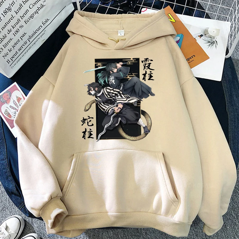 Anime Demon Slayer Iguro Obanai And Tokitou Muichirou Print Hoodies Men Women Manga Graphic Sweatshirt Harajuku Fleece Pullover