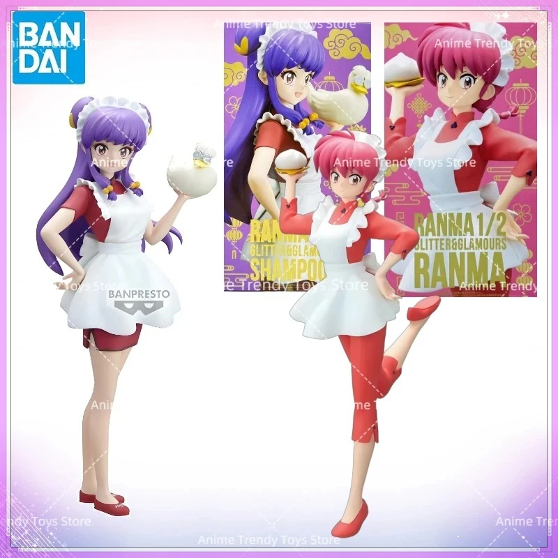 En stock, Bandai Original BANPRESTO GLITTER GLAMOURS ranma 1/2 Saotome Ranma, figura de champú, modelo de muñeca, regalo, juguetes de anime, colección