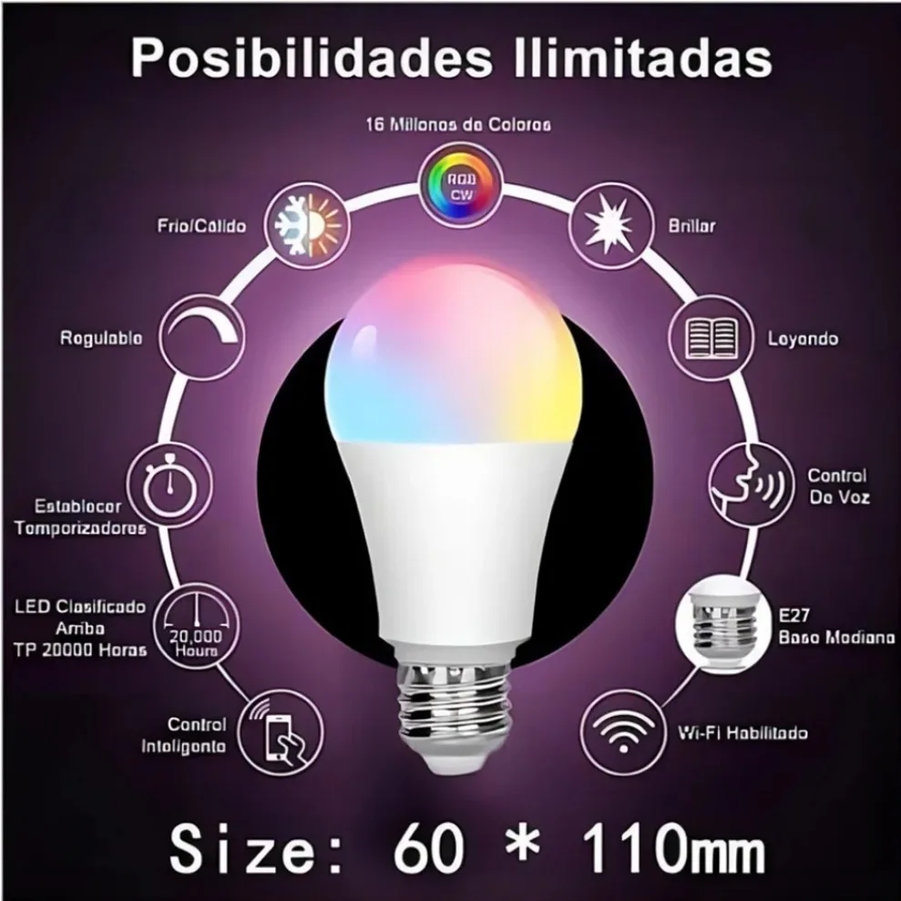 Imagem -04 - Smart Wifi Rgb Lâmpada Led Regulável Lâmpada Mágica Controle de Voz Funciona com Alexa Google Home App Cozylife 15w