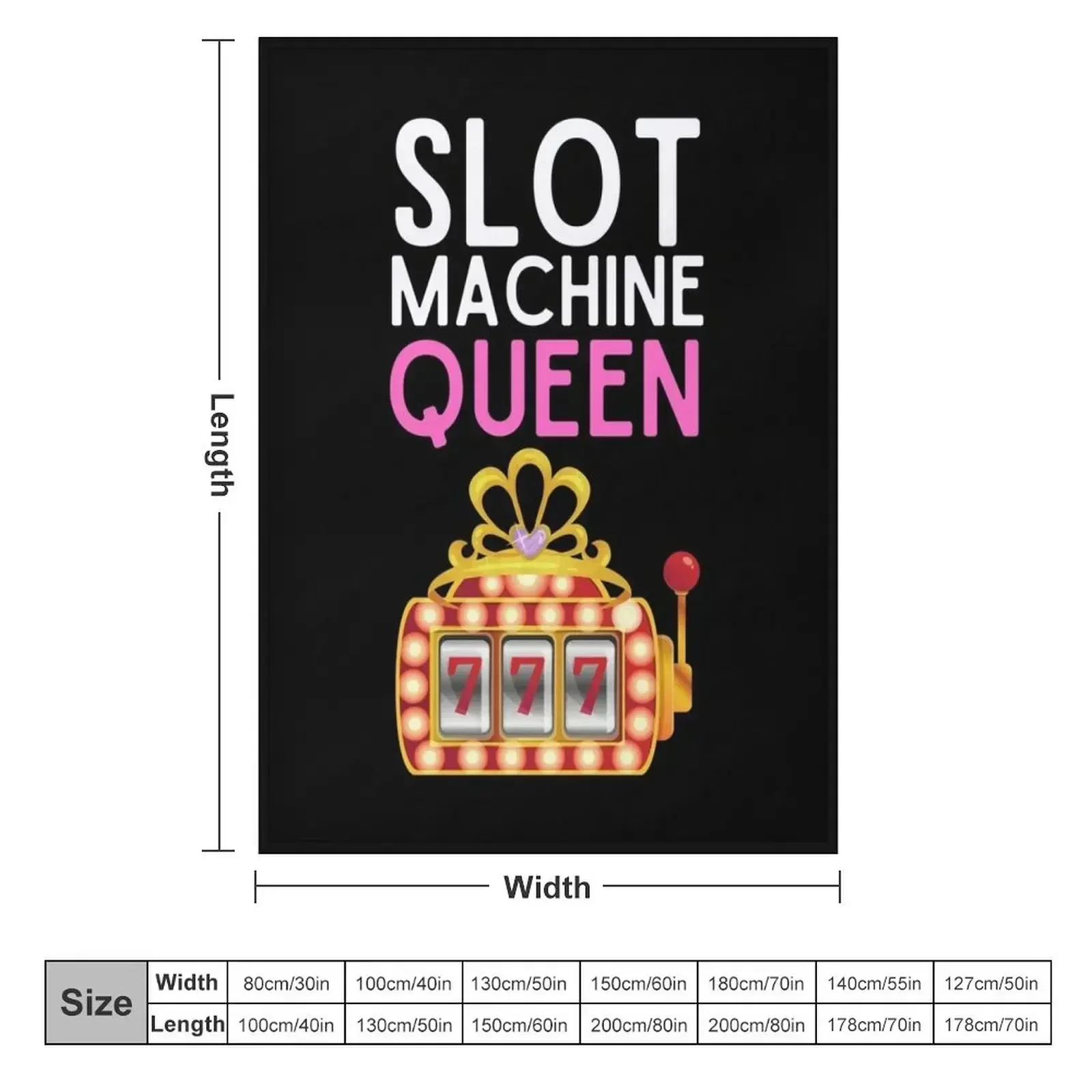 Slot Machine Queen Funny Casino Design For Women Casino Lover Slot Machine Queen Throw Blanket Hair Stuffeds Blankets