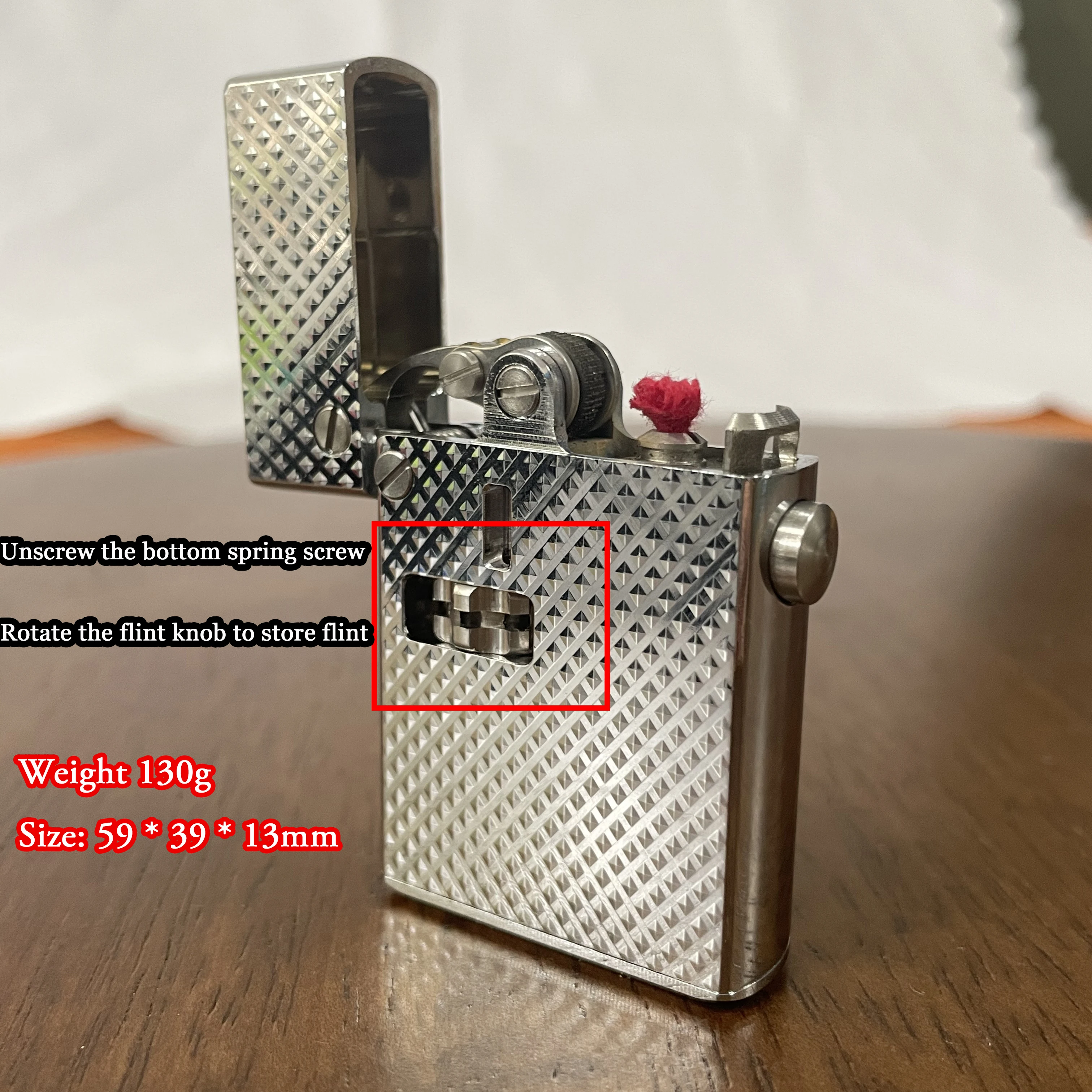 2024 Brass Chroming Mechanical Fuel Oil Lighter Safety Lock Ejection Function Smoking Gasoline Lighter New Item