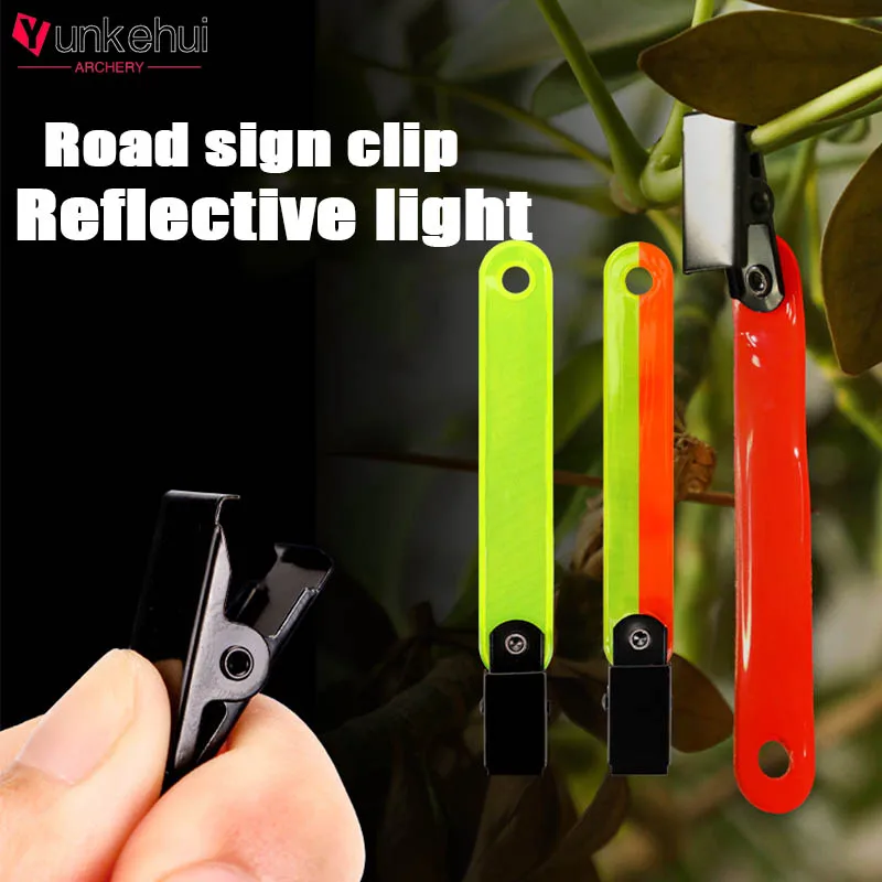 

12pcs Outdoor Sports Road Sign Clip Camping Archery Hunting Fluorescent Color Path Markers Reflecting Light Prevent Getting Lost