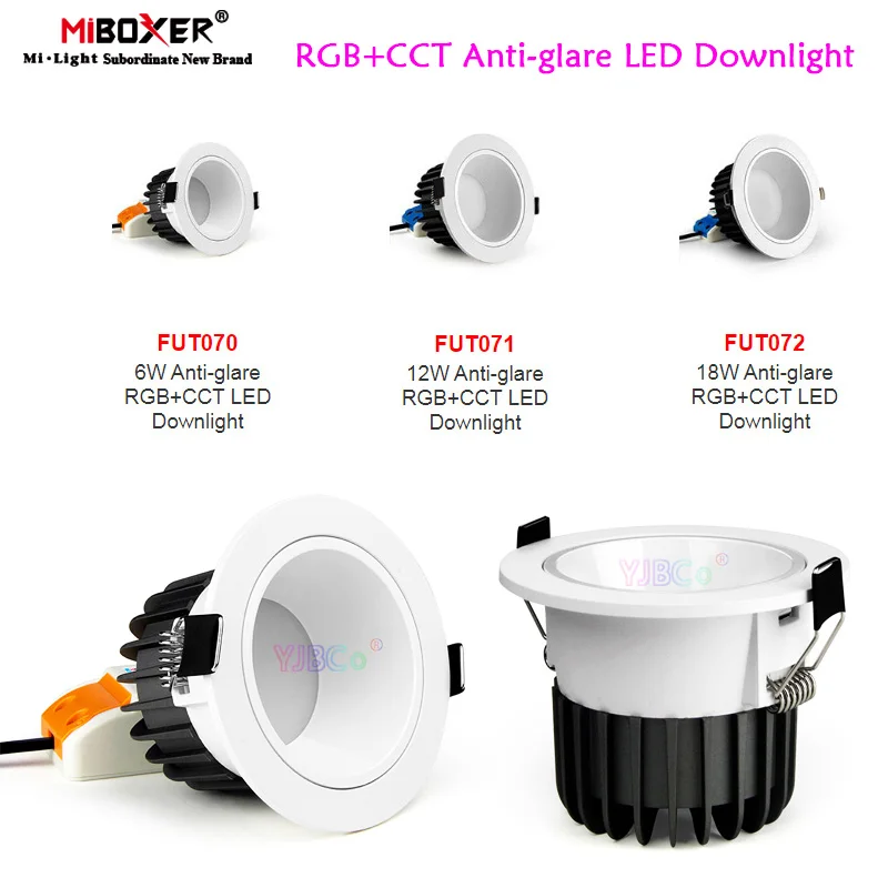 

Miboxer Anti-glare RGBCCT LED Downlight Dimmable 6W 12W 18W Smart Ceiling Light 110V 220V Indoor Lamp 2.4G Remote/Voice Control