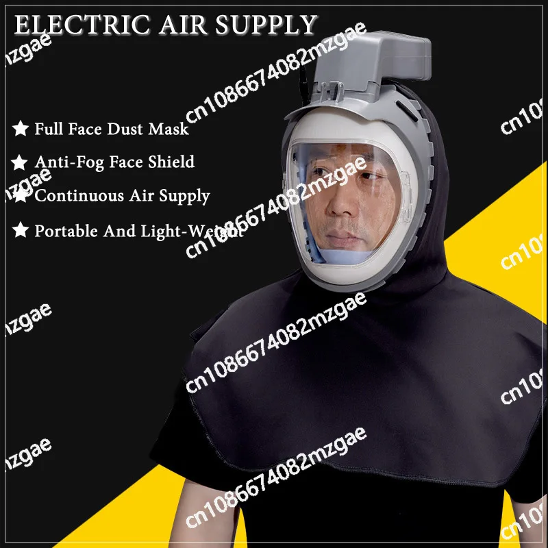 

Полное покрытие, электропитание подачи воздуха, пылезащитная маска, шляпа, пылезащитный капюшон, накидка для комбайна, полировка, шлифовка, промышленная пыль