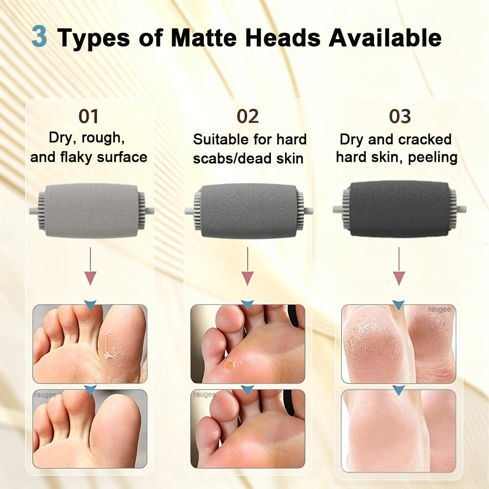 Electric Foot Grinder Rechargeable USB Callus Remover for Feet Professional Foot Care Heel Dead Skin Roller Pedicure Remover Kit - view 3