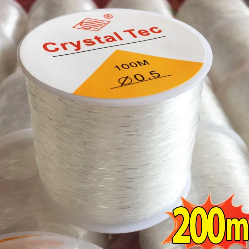 100-200m/Roll Strong Elastic Crystal Beading Thread Cord Jewelry Making Necklace Bracelet DIY Beads String Stretchable Thickness