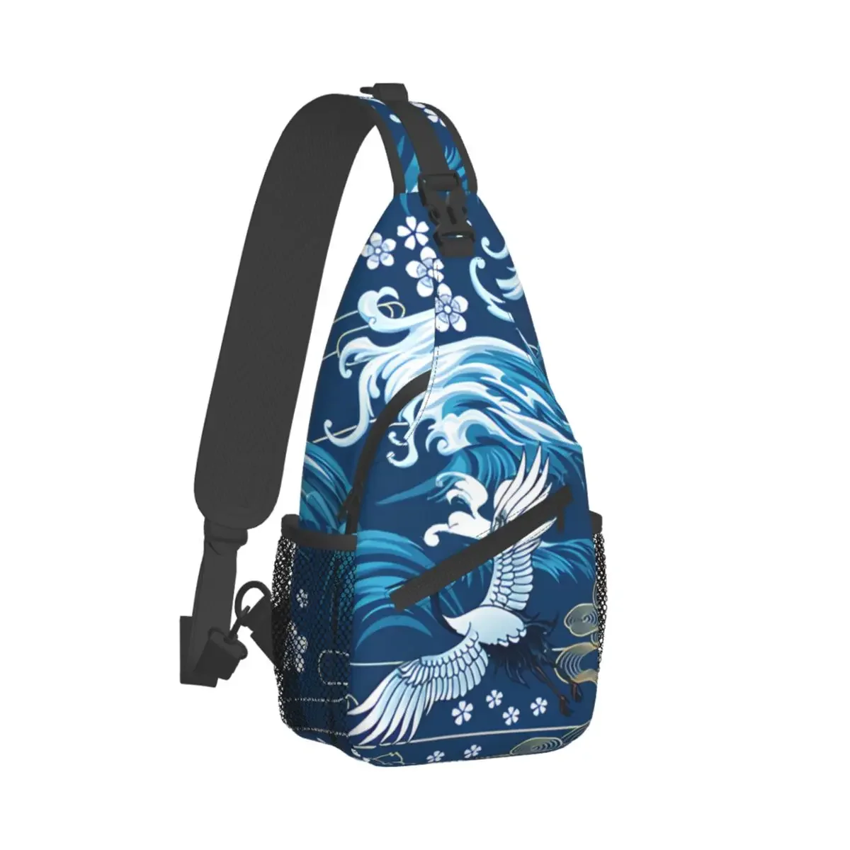 

Oriental Sea Seamless Pattern Crossbody Chest Bags Japanese Style Pockets Travel Pack Messenger Sports Teens Shoulder Bag Unisex