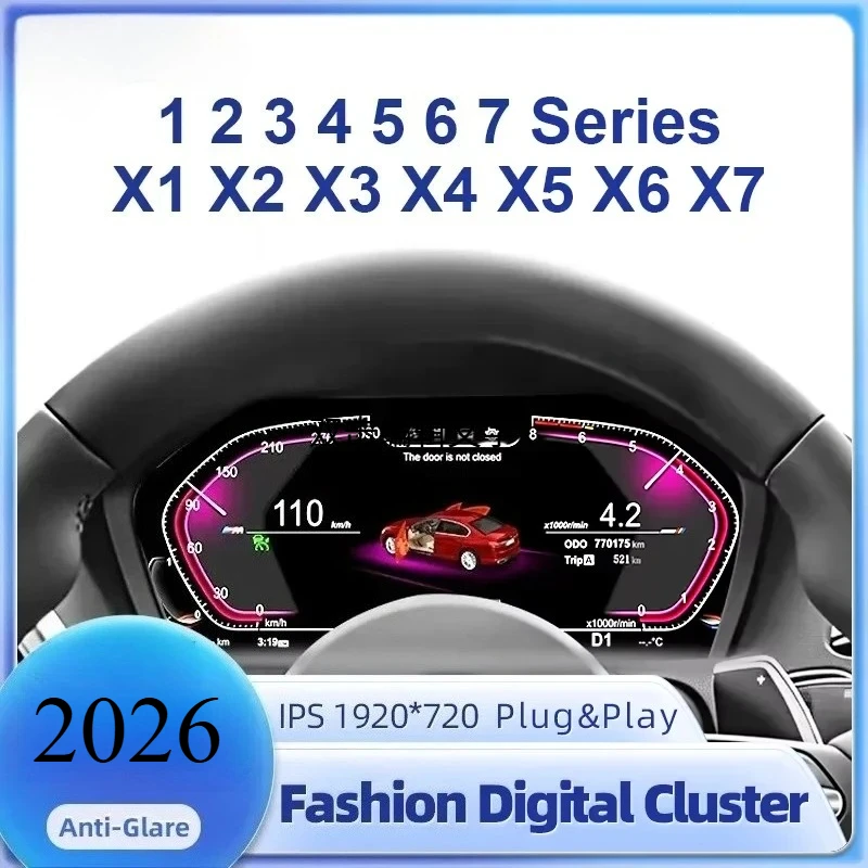 LCD Dashboard for BMW E90 E70 E71 E60 E81 E87 F10 F20 F30 F32 F06 E84 F48 E83 F25 F26 F15 Speedometer Digital Display Cluster
