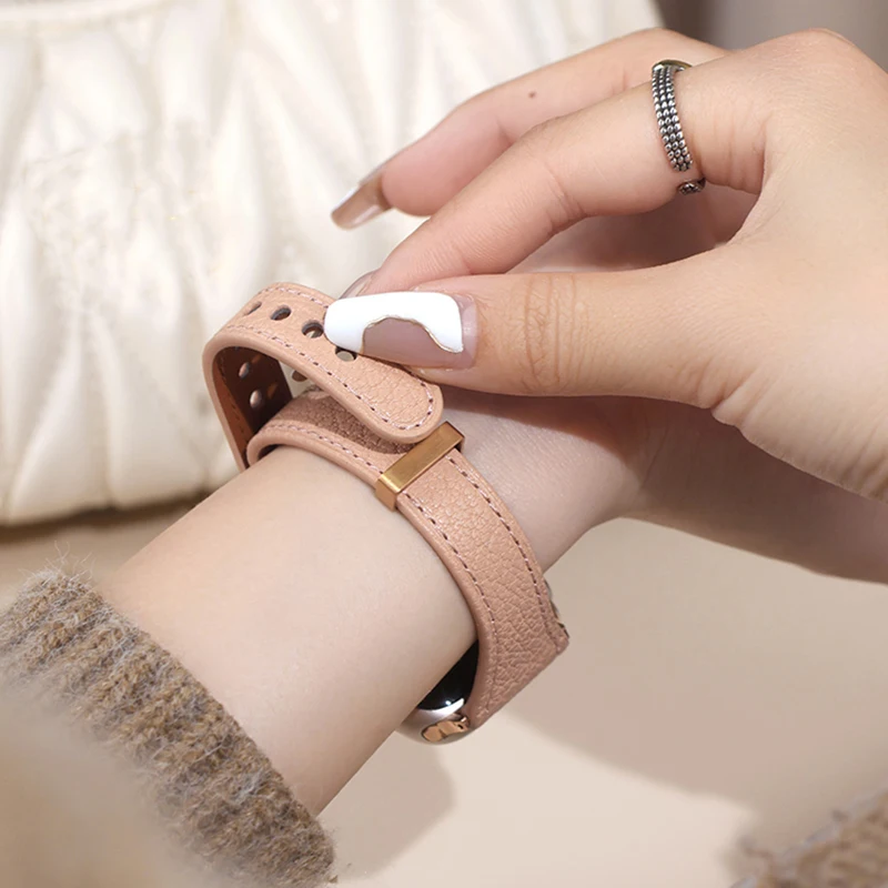 Sheepskin Strap for Apple Watch 10 Band 46mm 42mm 41mm 45mm 40mm 44mm Slim Leather Women Bracelet iWatch Series 8 7 se 6 5 Belt