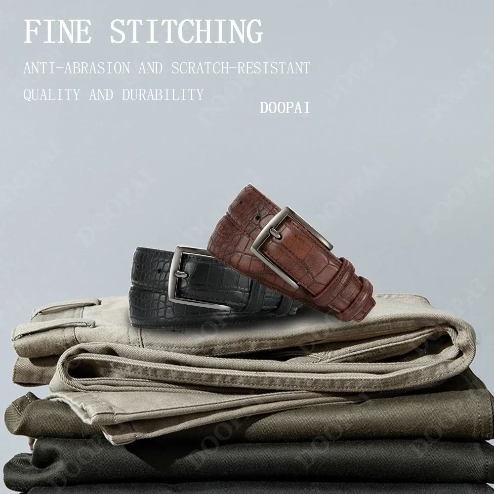 Men Top Quality PU Luxury Leather Waist Strap Black Male Automatic Buckle Jeans Belts for Men