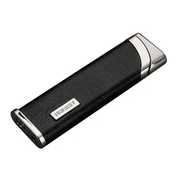 Baicheng Creative Ultra thin Windproof Lighter Boutique Retro Men's Metal Leather Inflatable Lighter Gift