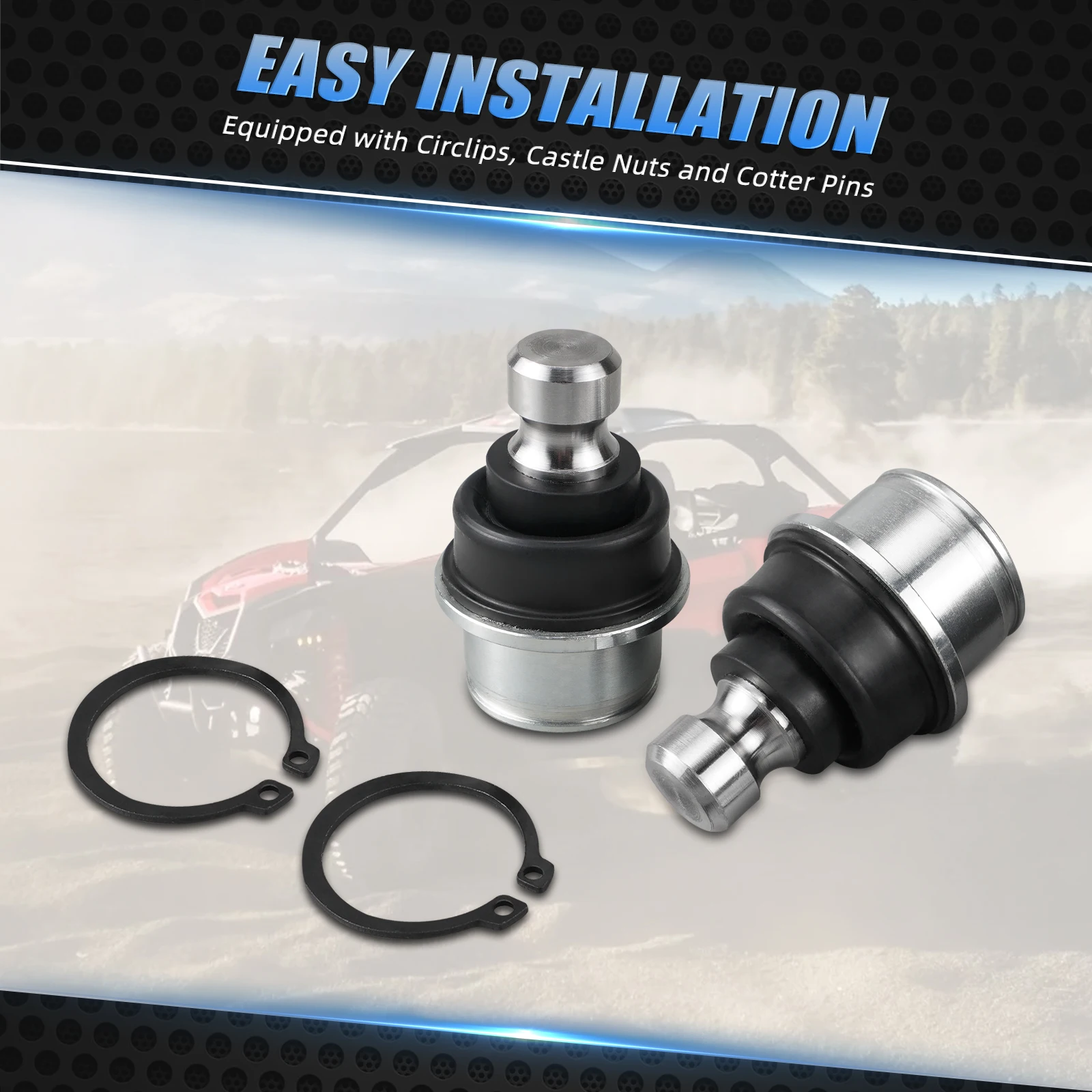 

NICECNC 2PCS Upper Lower Ball Joints Kit For Can Am Maverick X3 R RR Max R RR 900 HO Trail Sport Defender Commander 706203084