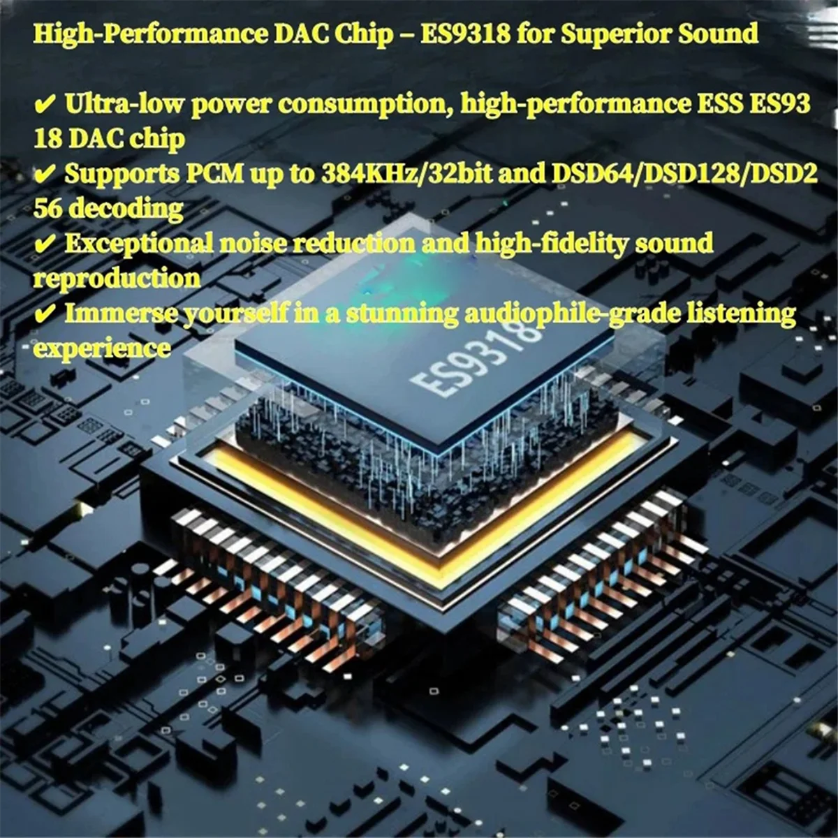 A20M 업그레이드 Es9318 Type-C Amp Hifi Usb-3.5Mm 어댑터 32Bit/384Khz Dsd256 180Mw 출력 Cnc 금속 하우징